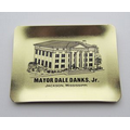 Gold Silver Commemorative Tray/ Award Plaque - Screen Printed (3 3/4"x4 7/8")